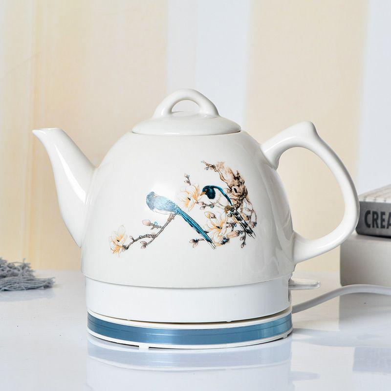 Blue & White Porcelain Electric Kettle: Large Capacity, Automatic Power-Off, Perfect for Home Tea Boiling.