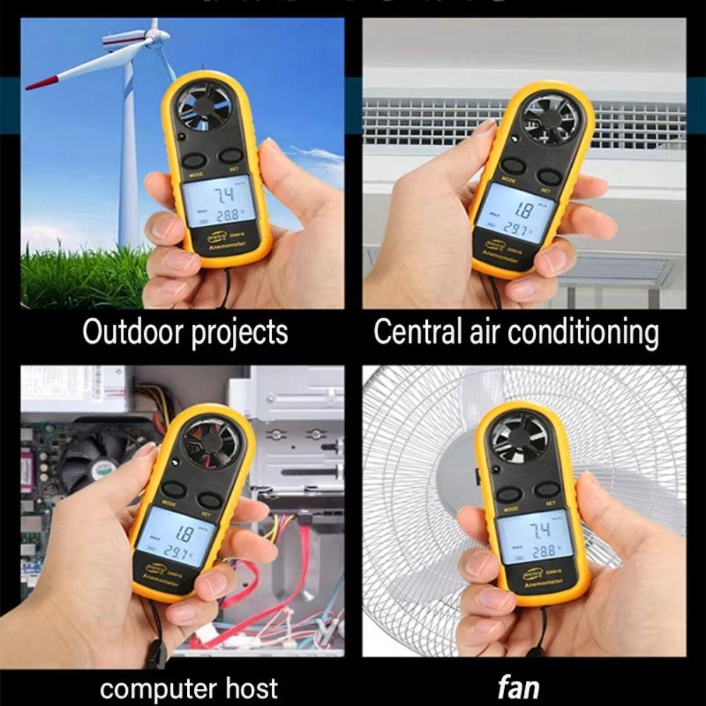 Mini Wind Speed Gauge LCD Display Wind Speed Meter GM816 Digital Anemometer  Wind Power Measurement