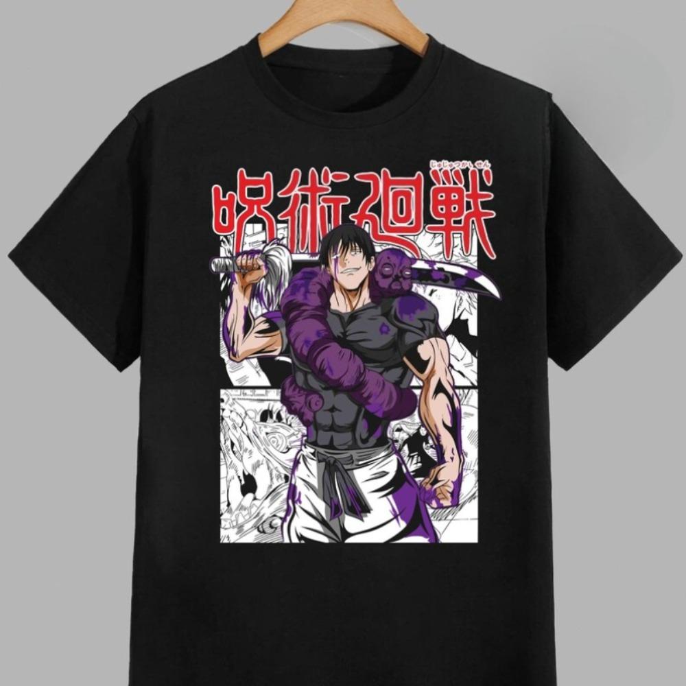 Jujutsu Kaisen Fushiguro Toji Unisex Pure Cotton Tshirt 2026 Summer Anime Print Round Neck Loose Family Short Sleeved Top