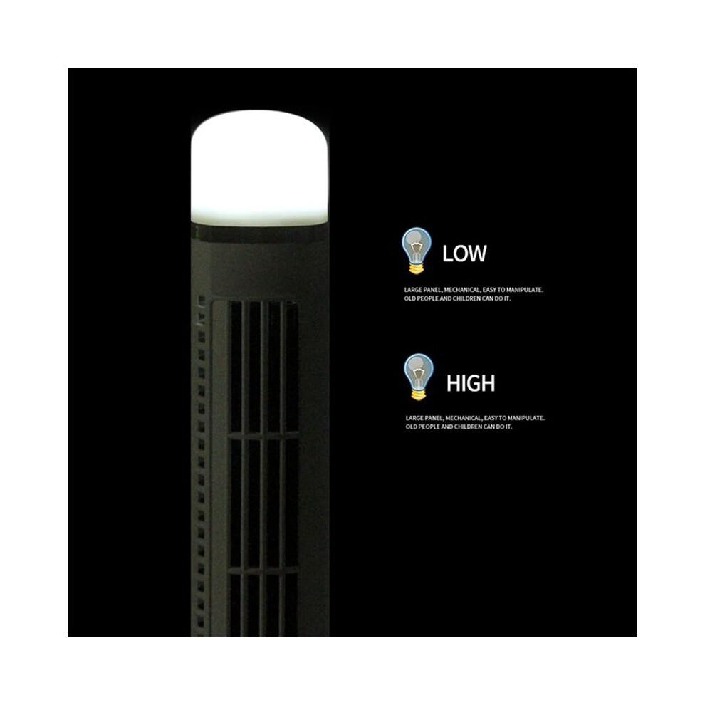 Tragbarer Luftkühler Ventilator, Stromlinienförmiger Turmventilator mit LED, Starker Wind, Platzsparend, USB-Schnittstelle Schwarz