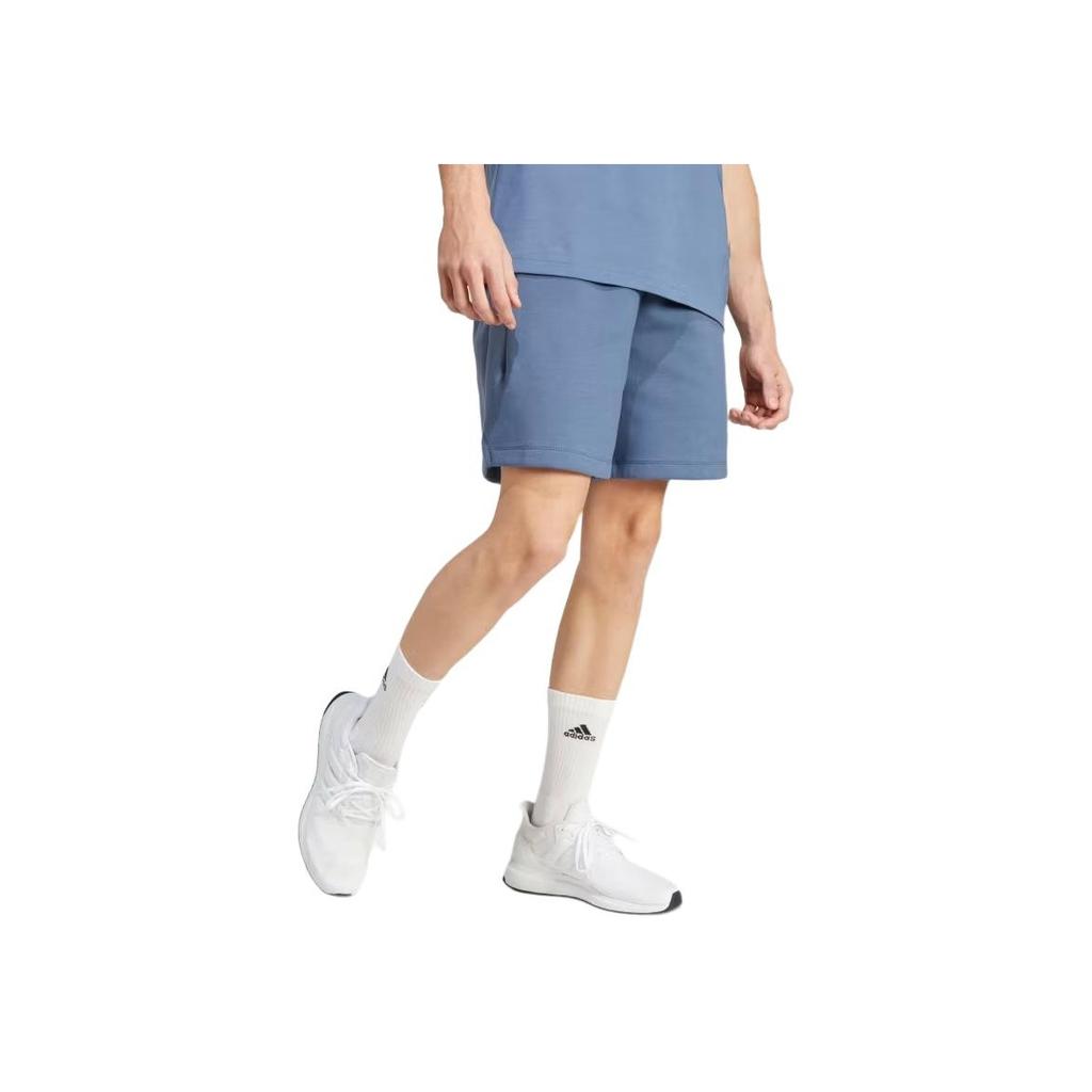 adidas Einfarbige elastische mittelhohe lockere Freizeithorts Herren Unterteile Blau IR5220