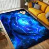 1pc Blue Rose Themed Rug for Home Decor, Non-slip Office Carpet, Chair Mat, Outdoor Mat, Christmas and Halloween Gifts-0731169