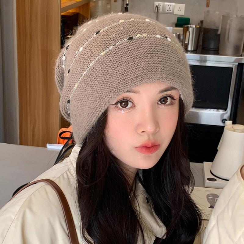 Internet Celebrity Confinement Hat Double Maternal Postpartum Spring and Autumn Pile Hat Women Autumn and Winter Pullover Knitted Wool Baotou Hat Tide