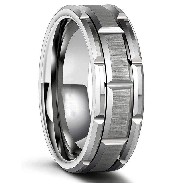 30 Styles Men Blue Grooved Black Stainless Steel Ring Koa Wood And Abalone Shell Inlay Arrow Red Meteorite Ring Men Wedding Band