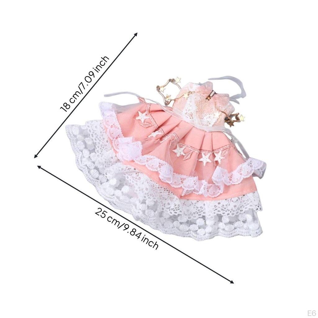 BJD Doll Dress Layered Skirt 1/6 Ruffle Details Miniature Apparel for Display, Photo