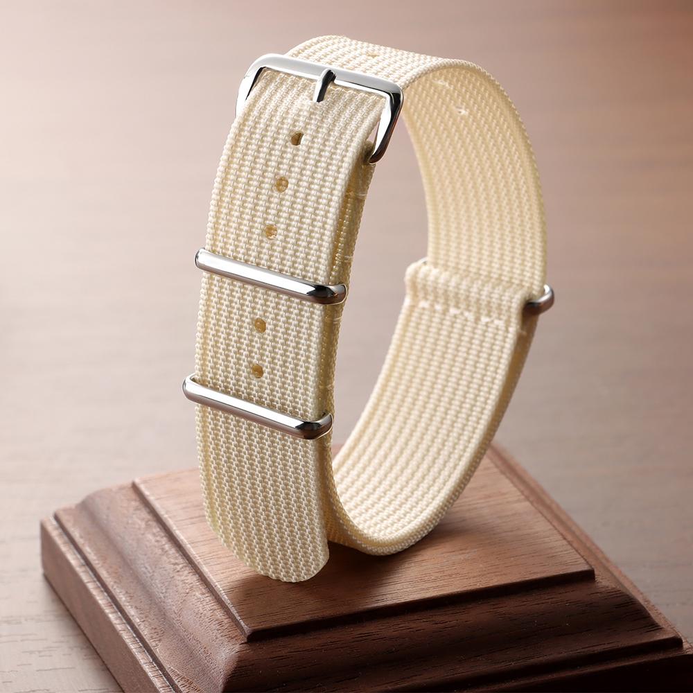 Premium Nylon Watch Band Ribbed Nylon Straps for Military Ballistic Fabric Watchband 18mm 20mm 22mm Khaki Field Watch Bracelets