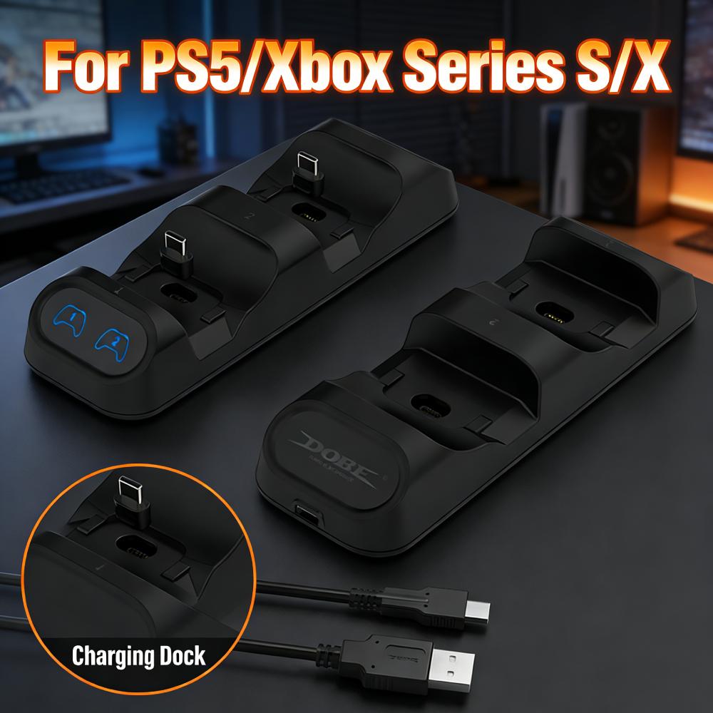 For Switch Pro Controller Charging Dock Type-C Controller Dock Station Holder Charger Station for PS5/Xbox Series S/X Controller