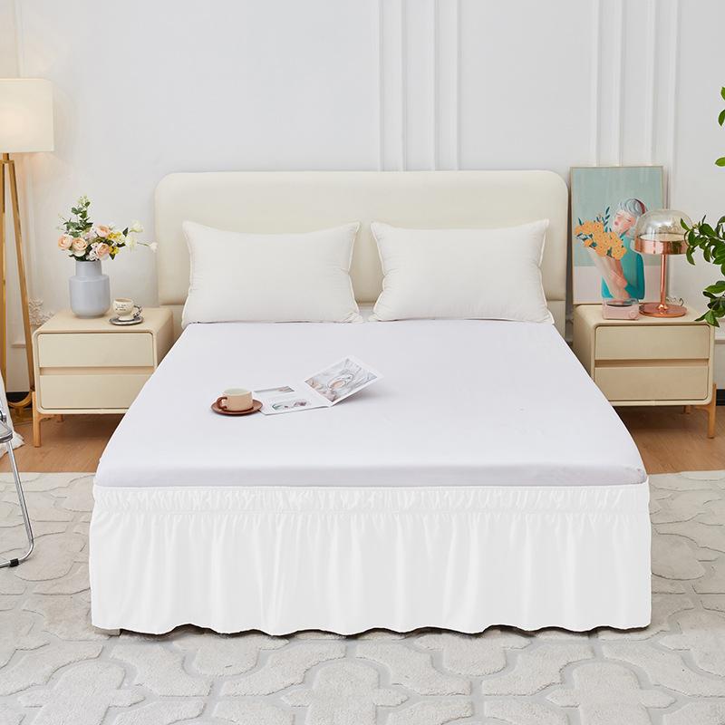 King Queen Twin Wrap Around Dust Elastic Ruffle Bed Skirt Bedding for Easy Fit Wrinkle-Free Washable Fade Resistant Home Decor