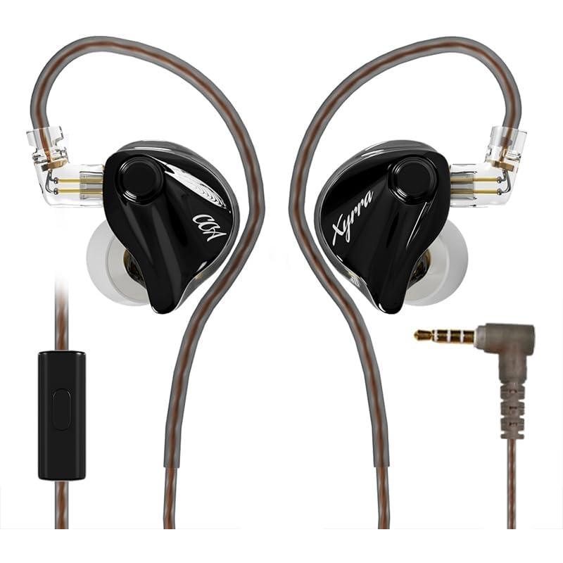 CCA Xyrra Dual Driver In-Ear Monitor Headphones, 1DD+1BD Hi-Fi IEM Earphones, Hi-Fi Clear Sound & Deep Bass, Wired Gaming Earphones for Musicians