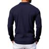 Mens Loose Turn Down Collar Long Sleeve Casual Business Solid Polo Shirt