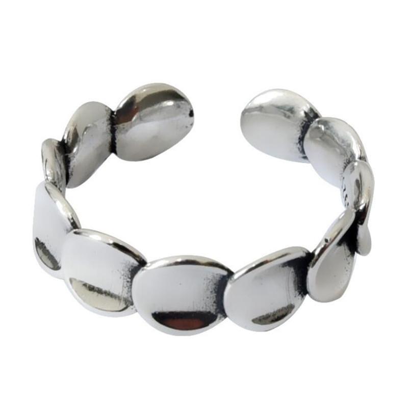 New Personality Creative Multi-layer Chiba Scale 925 Sterling Silver Jewelry Distressed Smooth Round Opening Rings TYB433
