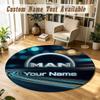 Round Rug Custom NameMAN Truck Pattern Non Slip Carpet Home Floor Decor