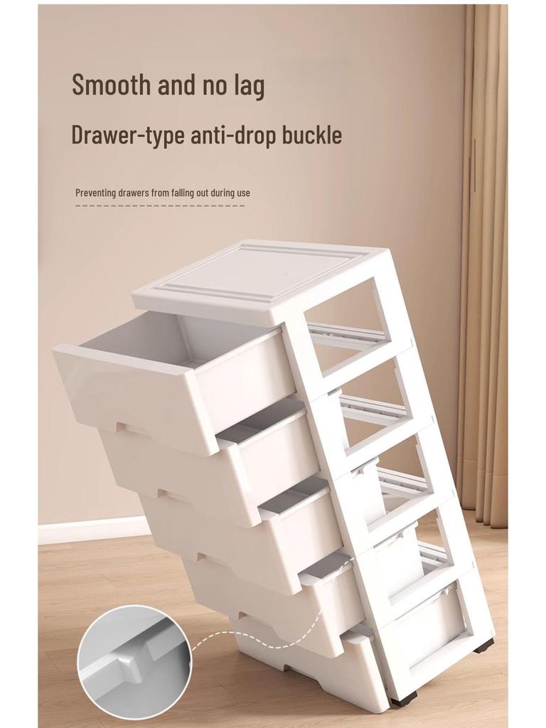 Five-Drawer Plastic Storage Cabinet for Household Organization
