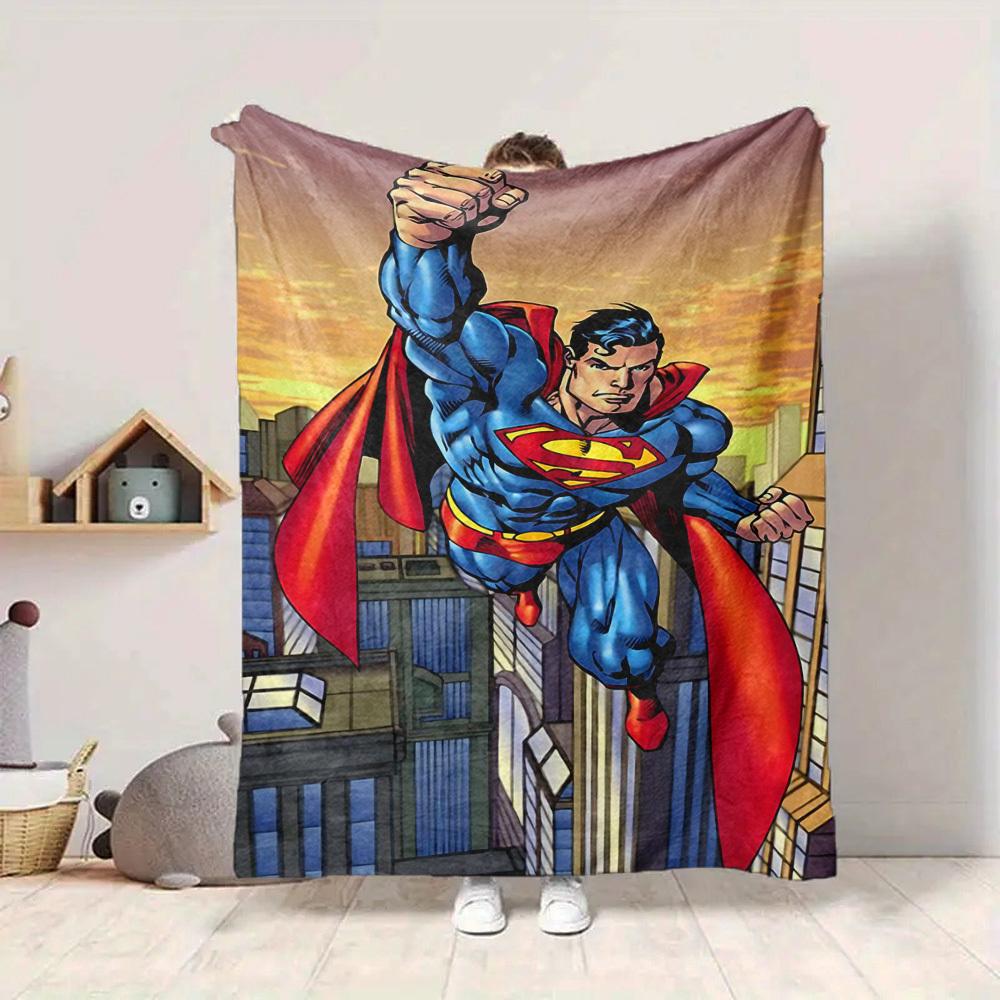 1ks Flanelová deka Superman Měkká, hřejivá a útulná na pohovku, postel, do kanceláře a na cesty Všestranný dárek pro každé roční období, Vánoční dárek