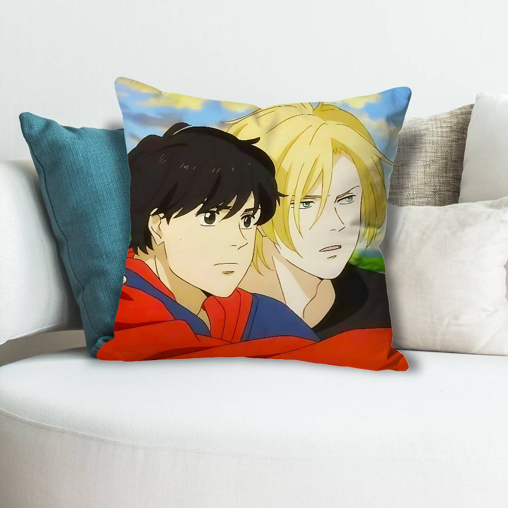 B-Banana F-Fish Ash Eiji Pillow Cases for Bedroom Living Room Sofa Home Decor Polyester Cushion Cover with Zipper