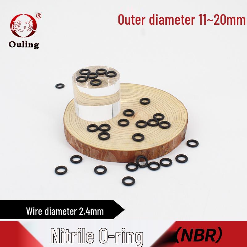 Nitrile O-ring, Outer Diameter: 11-20mm x 2.4mm OD 11*2.4mm (50 pcs) Black Nitrile O-ring