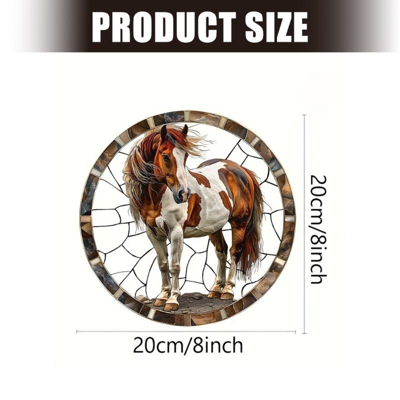 Lightweight Acrylic Wall Hanging Horse Ornament For Patios And Indoor Use Creates Beautiful Lighs Effects 20cm Diameter