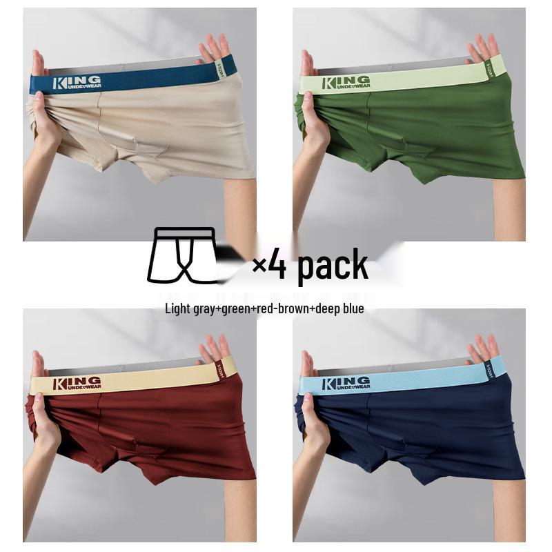 Men's Trendy Color Block Cotton Boxer Briefs with Antibacterial Breathable Crotch and Comfortable Plus Size Design.
