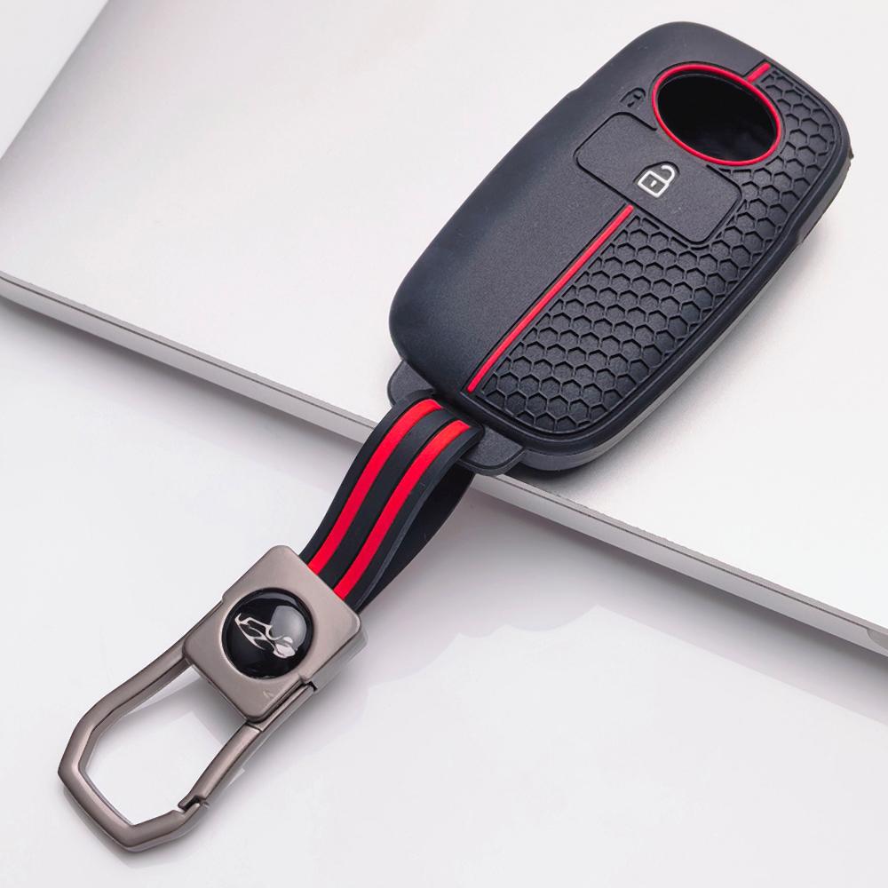 Soft Silicone Smart Key Sleeve for Toyota Raize Veloz Avanza Wigo Rush Calya Sigra with Keychain Honeycomb Texture Soft Silicone Smart Key Fob Sleeve