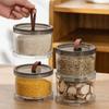 Portable Plastic Spice Storage Box Round Transparent Airtight Jar Stackable Multi-Layer Food Container Coffee Beans