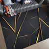 Modern Geometric Golden Edge Carpets for Living Room Light Luxury Rugs for Bedroom Soft Flannel Lounge Sofa Floor Mats Washable