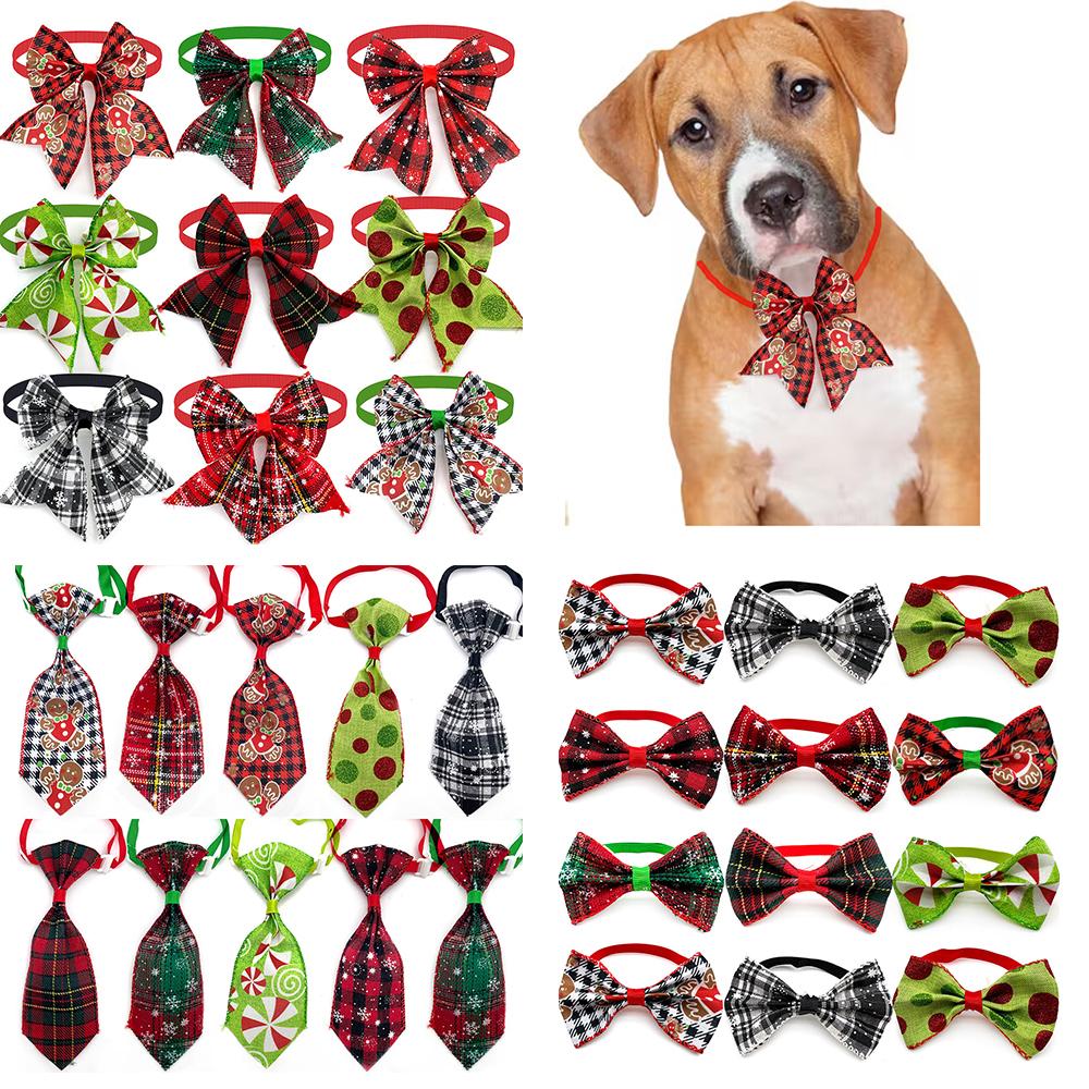 50/100pcs Christmas Pet Puppy Ties Dog Accessories for Pet Dog Bowties Pets Supplies Dog Grooming Product Dog Bow Ties Neckties