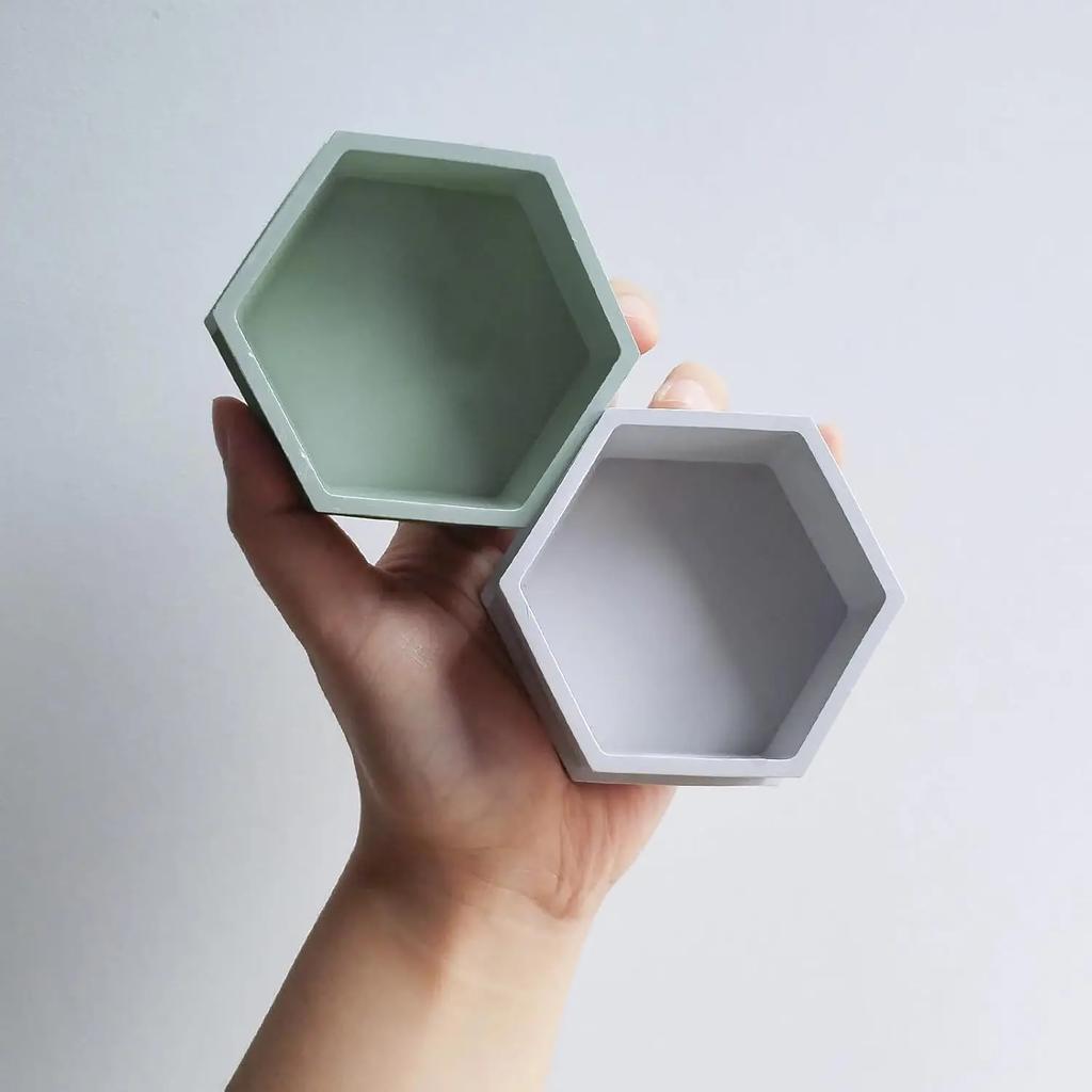 Hexagonal Candle Jar Resin Mold Geometric Storage Box Mold for Epoxy Resin,DIY Jewelry Box,Resin Clay Art,Home Wedding Decor