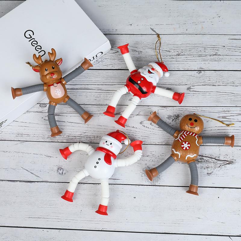 Christmas Extendable Santa Claus Snowman Pendants Christmas Decoration for Home Xmas Tree Hanging Ornaments New Year Kids Gifts