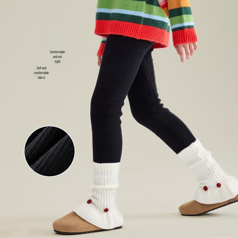 Girls  Plush Lined Stacked Sock Leggings 110