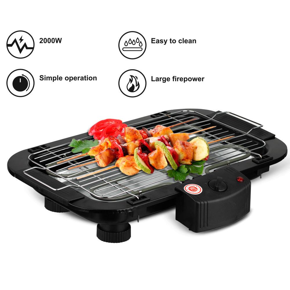 2000W Outdoor BBQ Barbecue Machine Small Portable Electric Baking Plate Household Electric Barbecue Grill