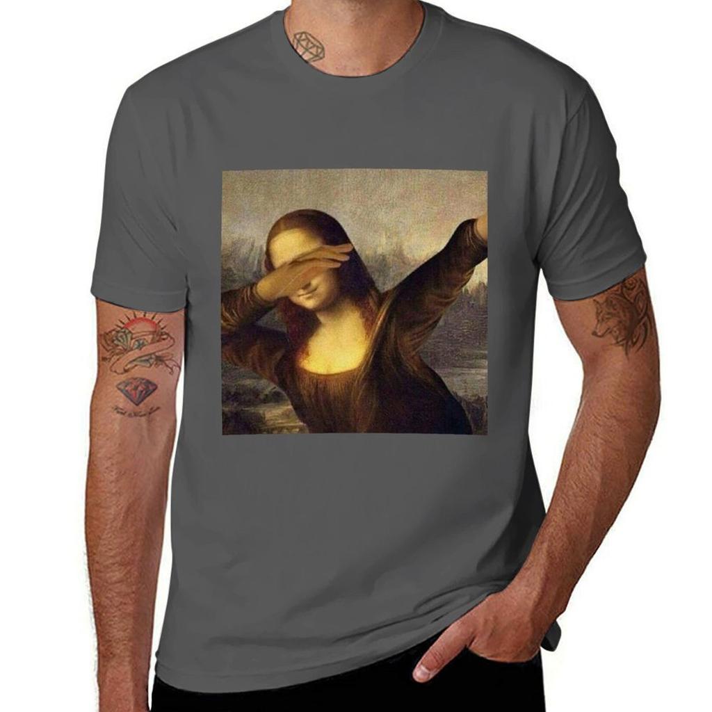 Mona Lisa Dabbing Dab La Maglietta Originale T Shirt Unisex Magliette in Cotone per Unisex Grafica Maglietta Divertente