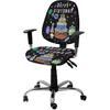 LiDU Happy Birthday Office Chair Cover - Stretch Rotating Computer Chair Seat Back Covers, Birthday Gifts Cake Balloons Black Desk Chair Covers