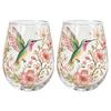 Hummingbird Morning Bliss Glass Tea Cup Embossed Floral Hummingbird Coffee Mug Elegant Glass Tumbler for Summer Party Supplies