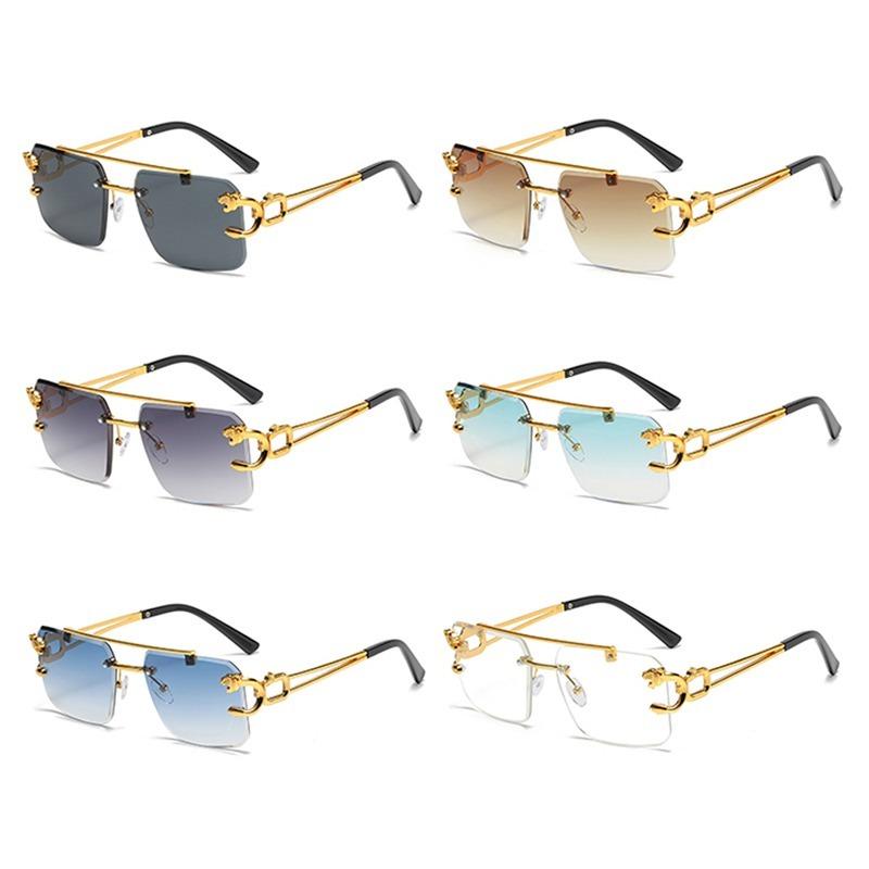 6PCS Combination Fashion Versatile Sun Glasses Square Double Bridge Women Men Sunglasses