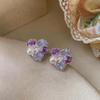 Silver Needle Zircon Pearl Crystal Flower Stud Earrings - Exquisite Light Luxury Jewelry
