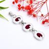 Ruby - Dyed Quartz 925 Sterling Silver Pendant V4025, Red Pendant, Oval Pendant, Valentin's Day Gift, Gift For Her, Birthday Gift, Handmade Jewelry, S
