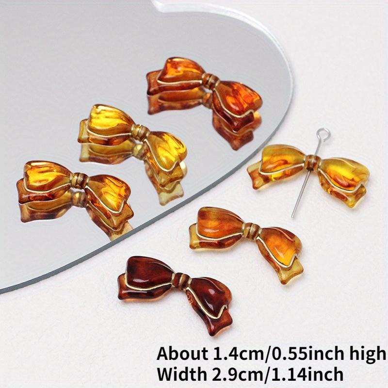 

10 шт. Винтаж Янтарный Золотой размазанный бисер Роза Лук Листья подвеска из бисера Акрил DIY Ювелирные изделия ручной работы Браслет Ожерелье Серьги-гвоздики Ювелирные материалы 10pcs