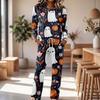 Set Pigiama Casual da Donna con Manica Lunga, Girocollo e Coulisse sui Pantaloni a Gamba Larga per Dormire e