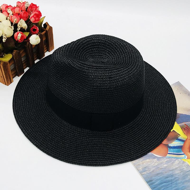 Windbreak Rope, Seaside Travel, Sunshade, Sunscreen, Straw Top Hat, Velcro Sweat Belt, Flat Brim, Large Brim, Breathable And Comfortable