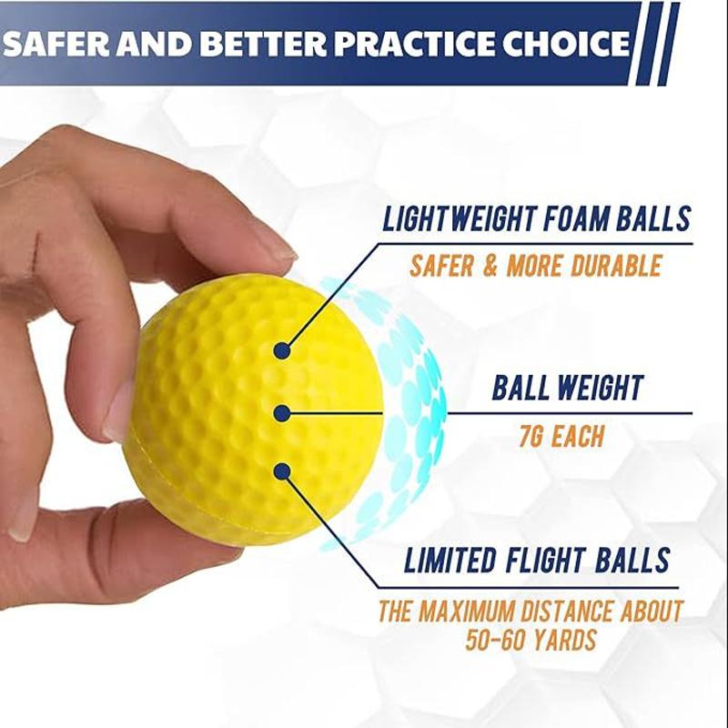 Yellow PU Foam Golf Balls Sponge Elastic Indoor Outdoor Practice Training