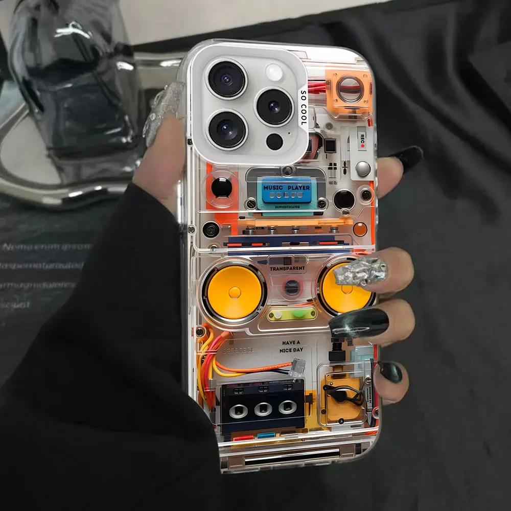 Advanced Circuit Board Phone Case for IPhone 11 12 13 14 15 16 Pro Max X XS MAX XR SE2 7 8 Plus Colored Silver Hard Cover Fundas
