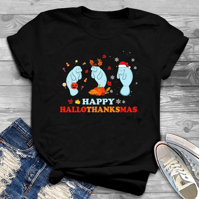Schattig Blij Hallothanksmas Unisex T-shirt Unisex
