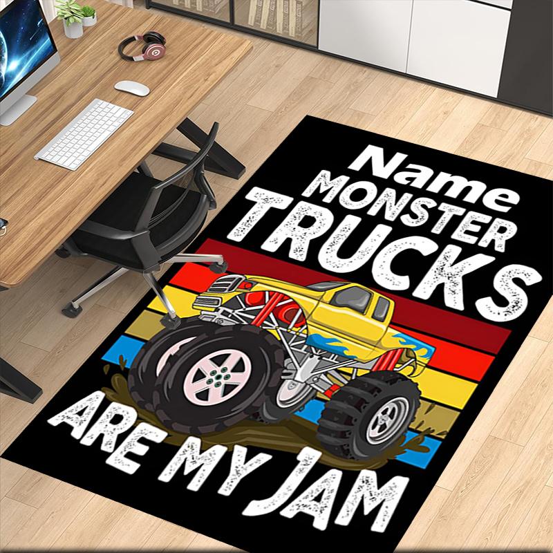Benutzerdefinierter LKW-Teppich mit Namen, für Bürostuhl Wohnzimmer Schlafzimmer Küche Raumdekoration Geschenke.