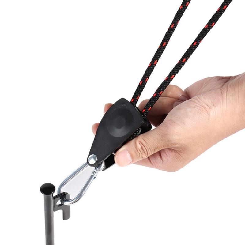Reflective Tent Guy Rope with Pulley Tent Guide Rope Adjustable Tent Tie Downs Rope Hangers Quick Setups Outdoor Guy Line