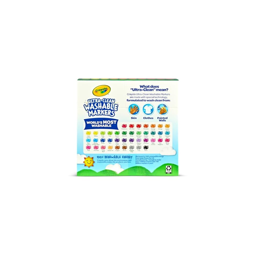 Crayola Water-Removable Marker Pens, 40 Colors, Big Size (587858)