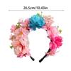 Adjustable Silk Flower Headband Beautiful Flower Hairband Accessory Lovely Flower Embellished Hair Decoration