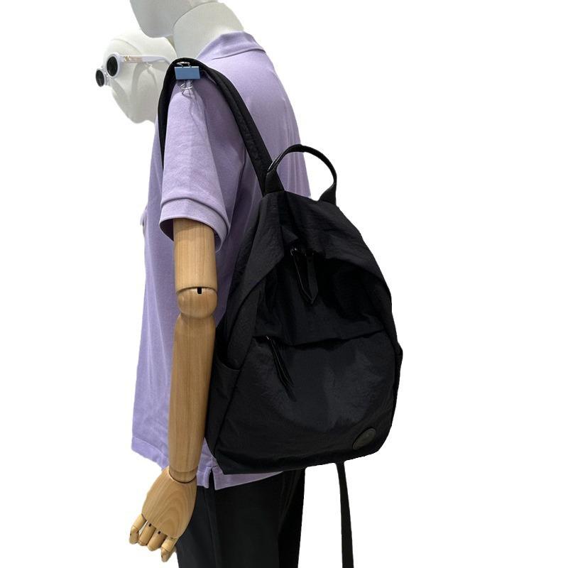 Version Washed Nylon Lightweight Large Capacity Travel Backpack with Simple Portable College Student Schoolbag