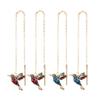Hummingbird Rhinestone Drop Earrings Fashionable Wing Spreading Earrings Hummingbird Long Pendant Earchain Jewelry for