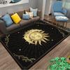 Gold Moon and Sun Pattern Rug, Dreamy Style Suitable for Use As an Anti-slip Game Mat for Living Room and Bedroom Sofas