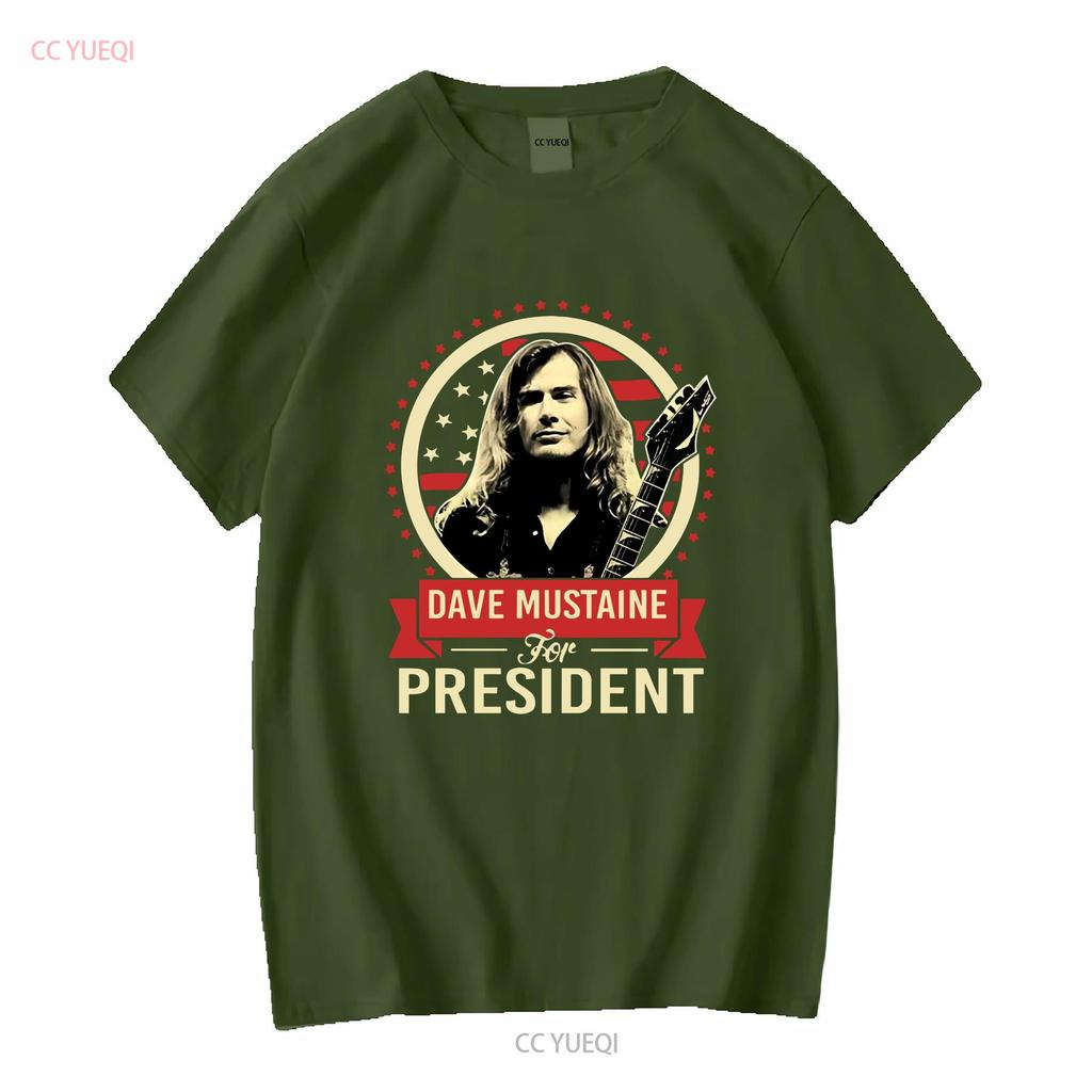 Dave Mustaine für Präsident T-Shirt S bis 4XL lange Ärmel Vintage gewaschen Homme Streetwear Stilvoll Stretchig Unisex Atmungsaktiv